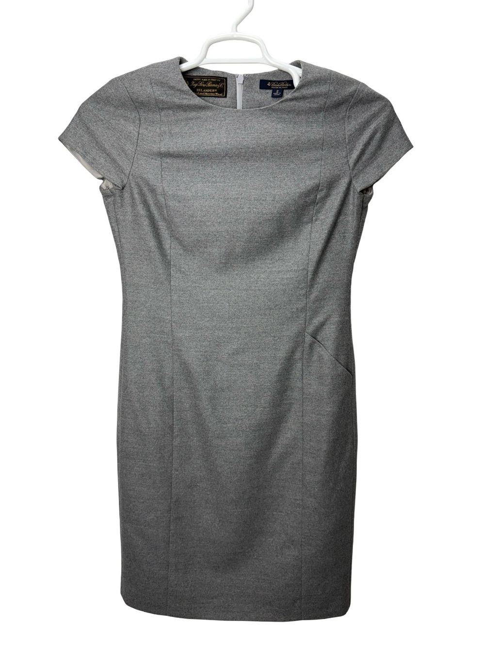 Brooks Brothers Dress Gray Loro Piana Zelander Wool Italy Woven Women's Size 2